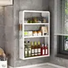 Estante de Almacenamiento Multifuncional para Montar en la Pared sin Perforación Cocina Aceite Sal Salsa Vinagre Multicapa Condimentos Hogar Almacenamiento de Frascos de Condimentos