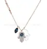 Colar Olho Grego Swarovski com Pingente de Corrente para Clavícula com Borla de Pérola e Cisne Dançante