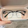 Armações de Óculos Meio Aro Podem Ser Equipadas com Lentes de Grau, Bloqueio de Luz Azul, Armações Ópticas Estilo Browline para Negócios, Óculos Sem Grau para Estudantes B