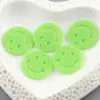 Colgante llavero de acrílico de color sólido de 24 mm con esmalte, plano, de doble cara con cara sonriente, accesorios de joyería hechos a mano DIY