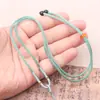 Collar Sencillo de Cuerda Trenzada Colgante de Cuerda para Hombres y Mujeres Anillo Colgante de Jade con Hebilla de Paz Cordón Ajustable Cuello