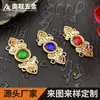 En Stock Hebillas Hanfu Incrustadas con Gemas Traje Antiguo de Pecho Brillante Cheongsam Cabeza de Nube Ojo de Gato Hebillas de Aleación de Gelatina