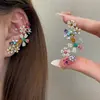 Pendientes de Flor de Zirconio Color Dopamina, Hélice de Oreja Integrada, Lujo Accesible para Mujer, Diseño de Nicho de Gama Alta, Pendientes Exagerados Únicos