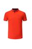 Camisa polo publicitaria para negocios de grupo impresa-goerzhudi para hombre y mujer borde de color rojo anaranjado manga corta cuello de solapa