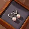 Moda Estilo Coreano Simple Elegante Lujo Ligero Microincrustado Perla Hebilla de Oreja Sentido de Diseño Nicho Sentido Avanzado Exquisitos Pendientes Versátiles