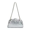 2026 Nuevo Bolso de Mano Tejido Hecho a Mano, Bolso Nube Personalizado, Moderno Bolso de Cadena Clip Shell para Mujer de Hombro Cruzado