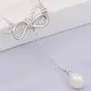 Acessórios de Pérola DIY Joias Conjunto de Pérolas em Prata Esterlina S925 para Mulheres Nicho Luxo Leve Moda Commute Colar de Laço
