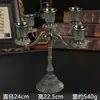 Portavelas de estilo europeo hecho de aleación de zinc, portavelas de cinco y tres brazos, soporte de velas de estilo europeo para mesa de comedor, adorno de decoración para el hogar para cena a la luz de las velas