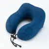 Almohada en Forma de U de Espuma Viscoelástica de Rebote Lento con Malla de Panal Transpirable, Cordón Ajustable, Adecuada para Viajes y Uso en la Oficina, Personalizable