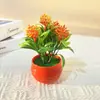 Simples Escandinavo 5 Tomates Cereja Vasos com Fio Mini Bonsai Mesa de Escritório em Casa Flor Artificial de Plástico Plantas em Vasos Mini