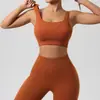 Traje de ropa de yoga sin costuras transfronterizo, sujetador deportivo de fitness, cadera, secado rápido, pantalones de fitness, traje de yoga para mujer