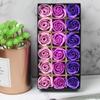 Caja de regalo de flor de jabón de rosa 12 flores de jabón de oso Regalo para el Día de Acción de Gracias Día del Maestro Flores artificiales creativas
