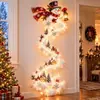 Decoración Espiral de Estrella de Navidad y Año Nuevo Lámpara de Pared para Camino de Festival Navideño Artesanías de Madera