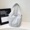Bolsa Tote Estilo Japonês Verão 2026 Transfronteiriça Casual Simples Fresca Bolsa de Ombro Bolsa de Tecido para Exterior Cor Sólida Bolsa Feminina