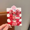 Faixa de Cabelo com Laço Infantil Menina Nova Ano Vermelho Fofo Elástico Alto Não Machuca Cabelo Elástico de Cabelo Faixa para Couro Cabeludo Elástico de Cabelo