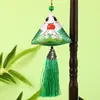 Bolsita del Festival del Bote del Dragón, Bolsita Triangular de Borla para Zongzi Estilo Chino Tradicional Bordada a Mano, Bolsita de Artemisa para Bendiciones, Bolsa Portátil