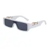 Nuevas Gafas de Sol Estilo Europeo y Americano con Cabeza de Leopardo y Montura Pequeña para Mujer, Gafas de Sol Cuadradas de Una Pieza a la Moda para Hombre, Protección UV Tendencia