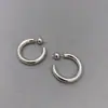Pendientes Grandes en Forma de C Estilo Ins Coreano y Japonés Huecos Chapados en Cobre Oro Real Aguja de Plata 925 Aro Pendientes de Lujo Ligero de Moda