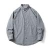 Camisa de Manga Larga a Cuadros Finos Estilo Japonés Retro Lavada Desgastada para Hombre Primavera Silueta Holgada Camisa de Rayas Cuadros Finos