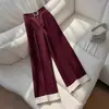 Pantalones Casuales de Otoño para Mujer, Diseño Caqui Estilo Retro 2026, Pantalones de Pierna Ancha Fluidos de Cintura Alta Adelgazantes para Cuerpo Tipo Pera