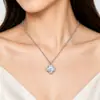 Collar de Cuatro Hojas de la Suerte con Diamantes Moissanita, Venta Caliente Cruzada, Joyería de Cadena para Clavícula Versátil Estilo INS para Mujer, Lujo Ligero
