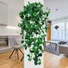 Colgante de pared de planta verde artificial Amazon transfronterizo decoración del hogar planta verde falsa pothos adorno de hoja de vid planta artificial
