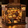 Novos enfeites de loja em miniatura transfronteiriços decoração de loja pequena de esquina de rua de festival de madeira expositor de loja presentes para casa