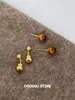 Poesía Flotante Nuevo Estilo Chino Ojo de Tigre Perla Calabaza Vintage Pendientes Pendientes de Año Nuevo de Gama Alta Tendencia Nacional Pequeño