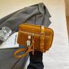 Bolsa Pequena com Textura Retrô Bolsa Feminina 2025 Nova Bolsa Quadrada Pequena de Aparência Sofisticada Bolsa Transversal Quadrada Pequena Simples e Estilosa
