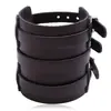 Acessórios populares transfronteiriços Novo punk europeu e americano pulseira de couro de vaca personalidade exagerada pulseira de motocicleta pulseira larga de couro masculina