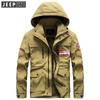 Chaqueta Casual Delgada para Hombre de Primavera y Otoño con Capucha Bolsillos Múltiples tipo Solapa Pantalones Chaqueta Holgada Chaqueta Casual para Hombre 051