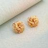 Pendientes de broche de flor rica en diamantes metálicos de alta calidad, plata de ley 925, alto color, chapado en oro de 18 quilates, pendientes de temperamento a la moda