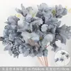 Flores artificiales Azul Niebla Salón de Bodas Flores de Seda Arreglo Floral de Boda Peonía Azul Rosa Abanico de Niebla Palma