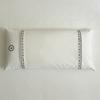 Almohada sencilla bordada de algodón y lino de alforfón alpino para todas las estaciones, protección de la columna cervical y transpirable para dormir, almohada plana, núcleo de almohada
