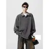 Sudadera con Cuello de Camisa a Cuadros Estilo Old Money para Hombre, Nueva Colección Otoño/Invierno 2026 Retro Americano Falso Dos Piezas Holgada Versátil