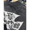 Estilo Urbano Americano Costa Oeste Lavado Desgastado Estampado de Cruz Holgada Casual Manga Larga Camiseta Moderna