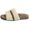 Pantuflas peludas estilo Birkenstock de suela gruesa para mujer, aptas para usar al aire libre en otoño y verano, nuevo modelo 2026, sensación de alta gama, combinan bien con faldas, sandalias de peluche