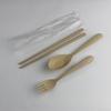 Vajilla Biodegradable Cuchara Tenedor Palillos de Paja de Trigo Vajilla Portátil para Estudiantes Set de Tres Piezas Regalo con Logotipo Imprimible