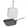 Sartén Rayada de Fondo Plano para Filete de Tocino Estilo Coreano Transfronteriza Sartén Antiadherente de Piedra Maifan Sartén Mini para Desayuno Universal