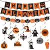 2026 Amazon Cross-border Decorações de Festa de Halloween Festival dos Fantasmas Abóbora Preto Laranja Bandeiras de Puxar Conjunto de Balões Espirais Atacado