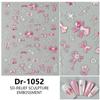 Redanco nuevas pegatinas de uñas 5D en relieve rosa azul lazo concha luz calcomanías de uñas estéreo Dr-1054