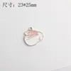 Accesorios de joyería japonesa de bricolaje, colgante pequeño de aleación con forma de gota de aceite de oro K, colgante de pulsera con forma de gota de aceite, serie Conejo Blanco de dibujos animados