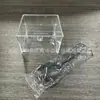 7042 Copo Quadrado para Mousse, Pudim, Sorvete, Bolo, Copo Plástico Descartável com Tampa, Copo Transparente