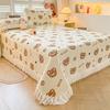 Juego de cama de tres piezas con encaje de terciopelo de leche grueso de clase A de alto peso, sábana y manta de tatami antideslizante.