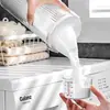 Tarro de almacenamiento para detergente de lavandería, caja de almacenamiento dividida, engrosado con taza medidora, recipiente de almacenamiento de polvo para lavandería de doble sellado con apertura grande