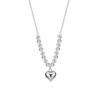 Collar con colgante de amor de cuentas de transferencia de plata esterlina s925 Diseño de nicho minimalista coreano Texturoso Día de San Valentín Cadena para clavícula
