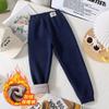 Leggings de Veludo Sem Costura para Crianças, Calças de Outono, Calças Quentes de Peça Única, Calças de Veludo para Crianças Médias e Grandes, Outono e Inverno