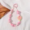 Cordón para Teléfono Móvil Serie Corazón Espaciador para Cordón de Teléfono Móvil Colgante Dopamina Colgante Corto con Cuentas Cuenta Pintada a Mano Llave