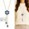Cadena para Suéter de Collar Largo Geométrico, Accesorio de Lujo de Alta Gama, Versátil y de Moda, Colgante de Perla para Otoño e Invierno