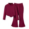 Conjunto de Niña Moda Cuello Alto Tejido Pantalón Largo Niños Dos Piezas